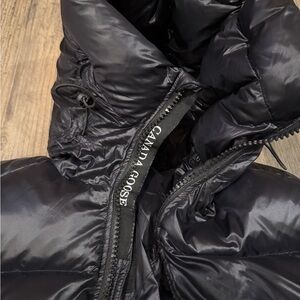 Canada Goose Black Shiny Hooded Puffer Jacket